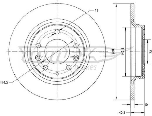 TOMEX brakes TX 70-66 - Гальмівний диск autozip.com.ua