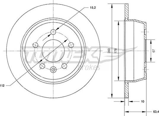 TOMEX brakes TX 70-62 - Гальмівний диск autozip.com.ua