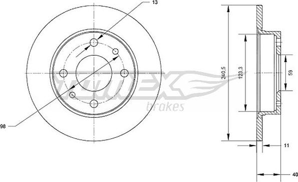 TOMEX brakes TX 70-04 - Гальмівний диск autozip.com.ua