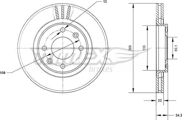 TOMEX brakes TX 70-05 - Гальмівний диск autozip.com.ua