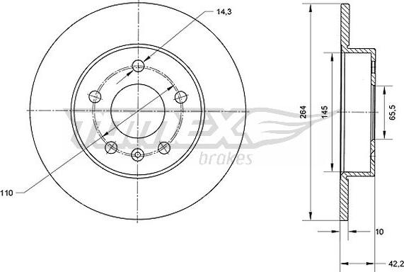 TOMEX brakes TX 70-06 - Гальмівний диск autozip.com.ua