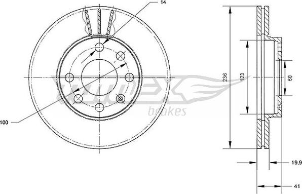 TOMEX brakes TX 70-08 - Гальмівний диск autozip.com.ua