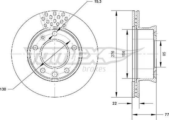 TOMEX brakes TX 70-07 - Гальмівний диск autozip.com.ua