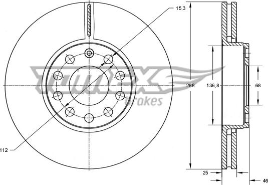 TOMEX brakes TX 70-14 - Гальмівний диск autozip.com.ua