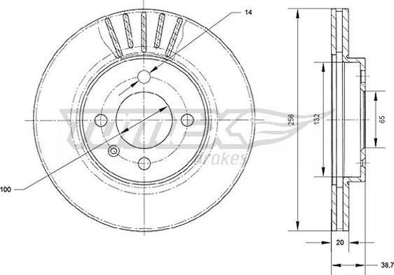 TOMEX brakes TX 70-18 - Гальмівний диск autozip.com.ua