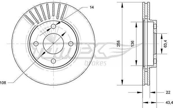 TOMEX brakes TX 70-13 - Гальмівний диск autozip.com.ua