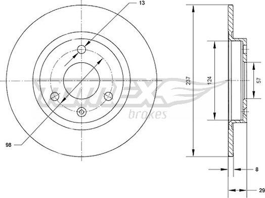 TOMEX brakes TX 70-86 - Гальмівний диск autozip.com.ua