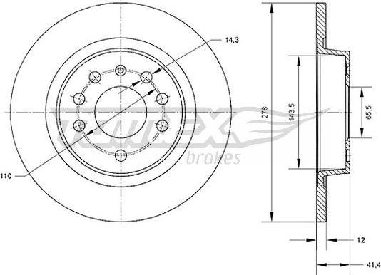 TOMEX brakes TX 70-81 - Гальмівний диск autozip.com.ua