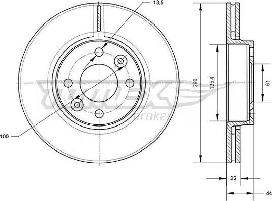 TOMEX brakes TX 70-34 - Гальмівний диск autozip.com.ua
