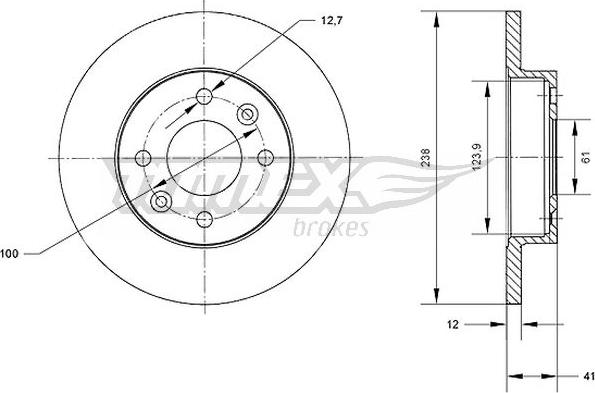 TOMEX brakes TX 70-36 - Гальмівний диск autozip.com.ua