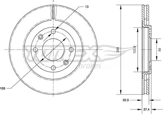 TOMEX brakes TX 70-31 - Гальмівний диск autozip.com.ua