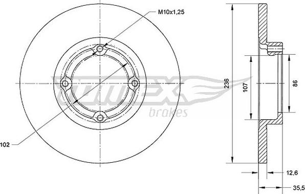 TOMEX brakes TX 70-33 - Гальмівний диск autozip.com.ua