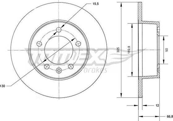 TOMEX brakes TX 70-37 - Гальмівний диск autozip.com.ua