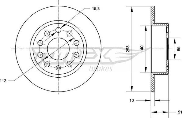 TOMEX brakes TX 70-29 - Гальмівний диск autozip.com.ua