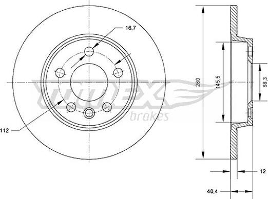 TOMEX brakes TX 70-26 - Гальмівний диск autozip.com.ua