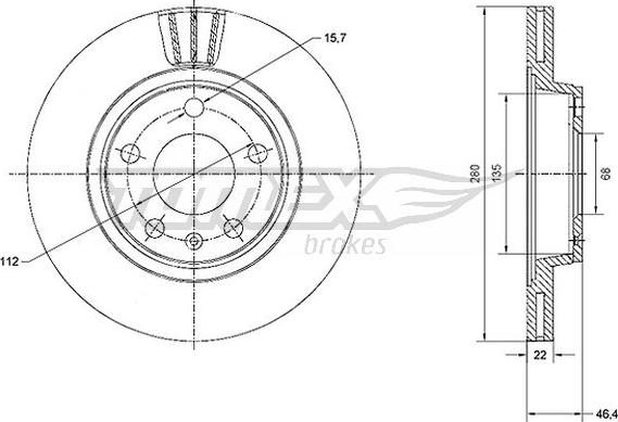 TOMEX brakes TX 70-21 - Гальмівний диск autozip.com.ua