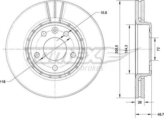 TOMEX brakes TX 70-27 - Гальмівний диск autozip.com.ua