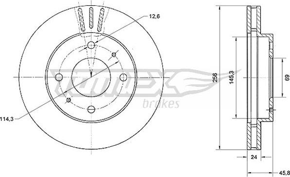 TOMEX brakes TX 70-74 - Гальмівний диск autozip.com.ua