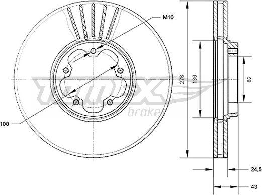 TOMEX brakes TX 70-75 - Гальмівний диск autozip.com.ua