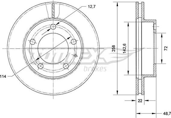 TOMEX brakes TX 70-70 - Гальмівний диск autozip.com.ua