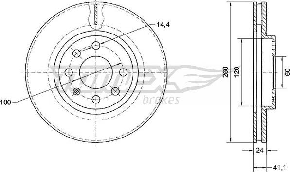 TOMEX brakes TX 70-73 - Гальмівний диск autozip.com.ua