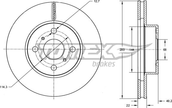 TOMEX brakes TX 70-72 - Гальмівний диск autozip.com.ua