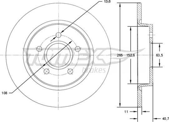 TOMEX brakes TX 71-94 - Гальмівний диск autozip.com.ua