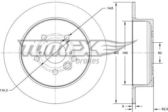 TOMEX brakes TX 71-91 - Гальмівний диск autozip.com.ua