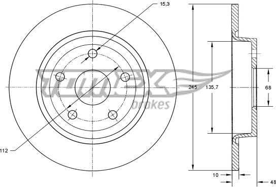 TOMEX brakes TX 71-93 - Гальмівний диск autozip.com.ua