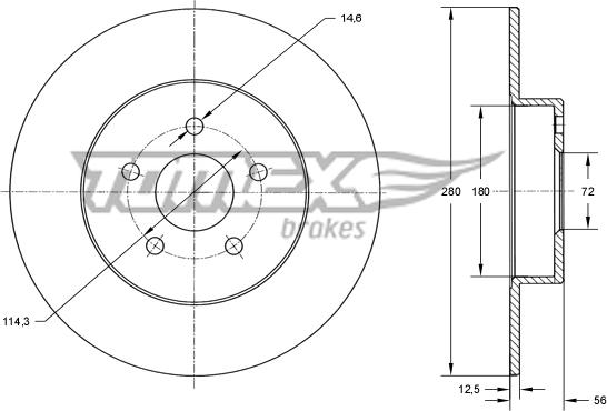 TOMEX brakes TX 71-46 - Гальмівний диск autozip.com.ua