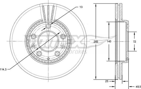 TOMEX brakes TX 71-41 - Гальмівний диск autozip.com.ua