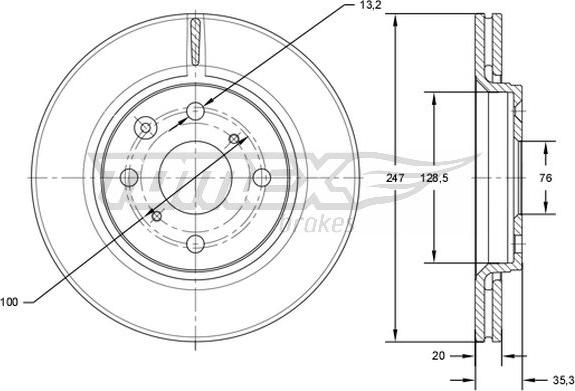 TOMEX brakes TX 71-55 - Гальмівний диск autozip.com.ua