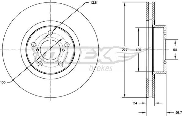 TOMEX brakes TX 71-51 - Гальмівний диск autozip.com.ua