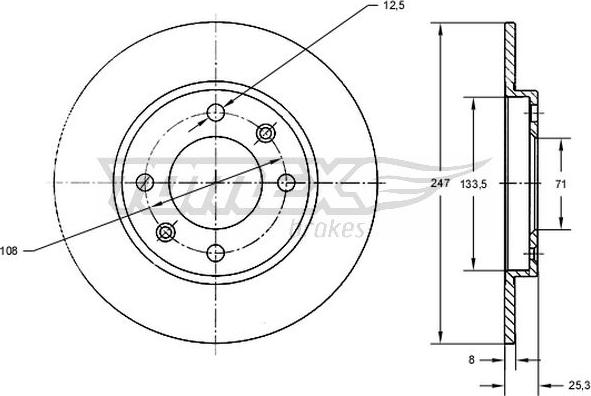 TOMEX brakes TX 71-53 - Гальмівний диск autozip.com.ua