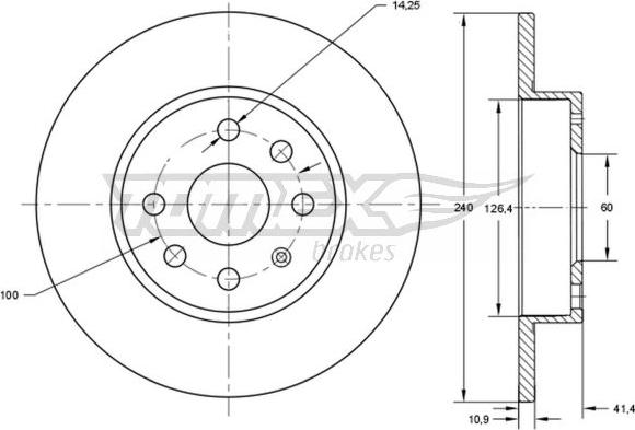 TOMEX brakes TX 71-52 - Гальмівний диск autozip.com.ua