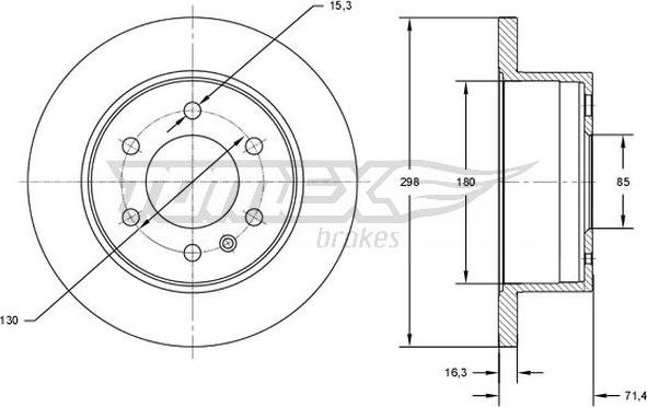 TOMEX brakes TX 71-60 - Гальмівний диск autozip.com.ua