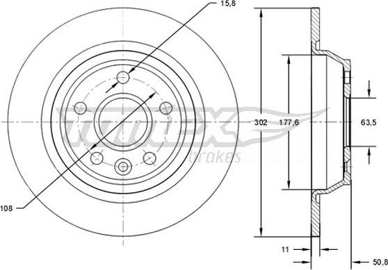 TOMEX brakes TX 71-61 - Гальмівний диск autozip.com.ua