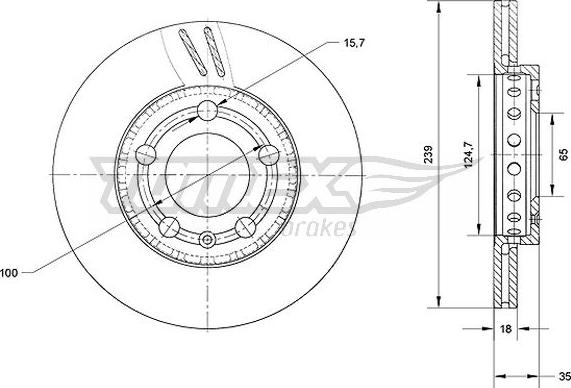 TOMEX brakes TX 71-09 - Гальмівний диск autozip.com.ua