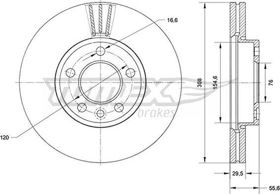 TOMEX brakes TX 71-04 - Гальмівний диск autozip.com.ua