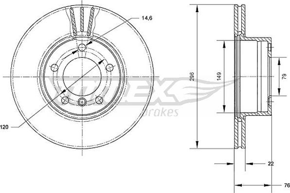 TOMEX brakes TX 71-05 - Гальмівний диск autozip.com.ua