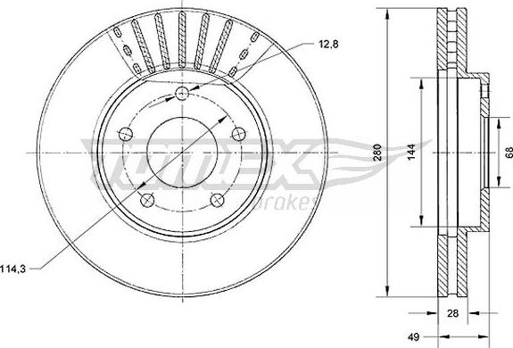 TOMEX brakes TX 71-00 - Гальмівний диск autozip.com.ua