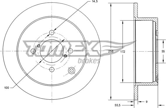 TOMEX brakes TX 71-08 - Гальмівний диск autozip.com.ua