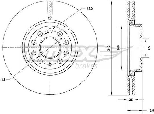 TOMEX brakes TX 71-12 - Гальмівний диск autozip.com.ua