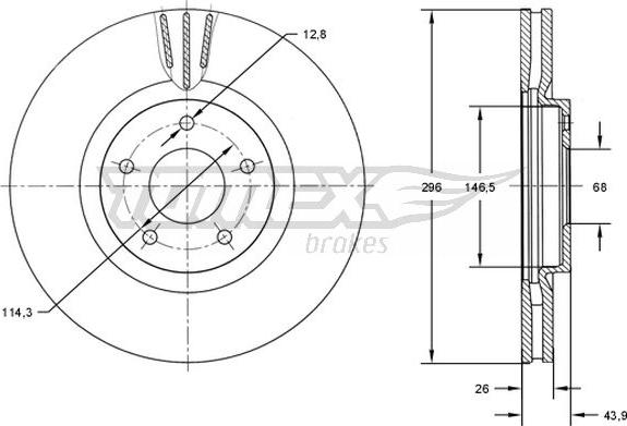 TOMEX brakes TX 71-84 - Гальмівний диск autozip.com.ua