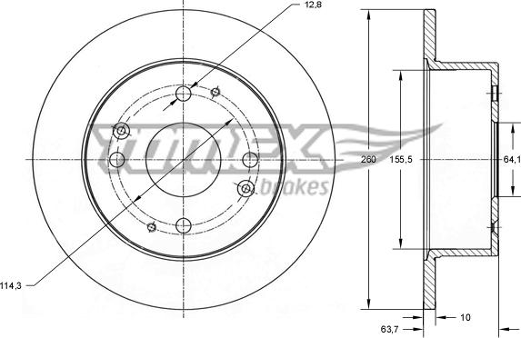 TOMEX brakes TX 71-85 - Гальмівний диск autozip.com.ua