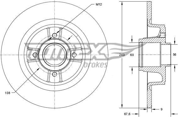 TOMEX brakes TX 71-811 - Гальмівний диск autozip.com.ua