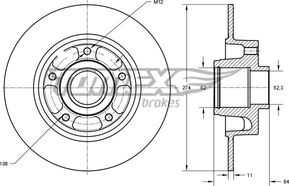 TOMEX brakes TX 71-831 - Гальмівний диск autozip.com.ua