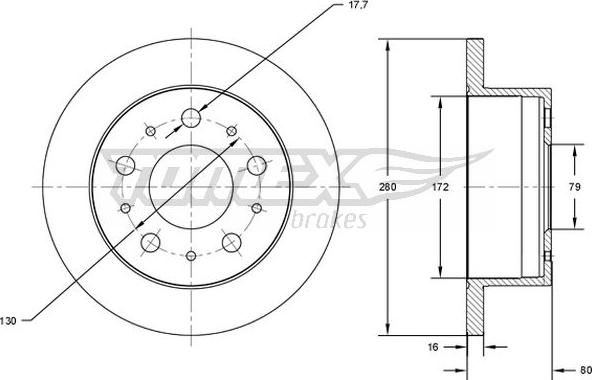 TOMEX brakes TX 71-38 - Гальмівний диск autozip.com.ua