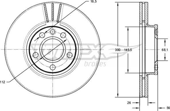 TOMEX brakes TX 71-33 - Гальмівний диск autozip.com.ua