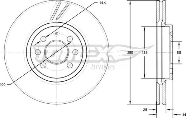 TOMEX brakes TX 71-20 - Гальмівний диск autozip.com.ua